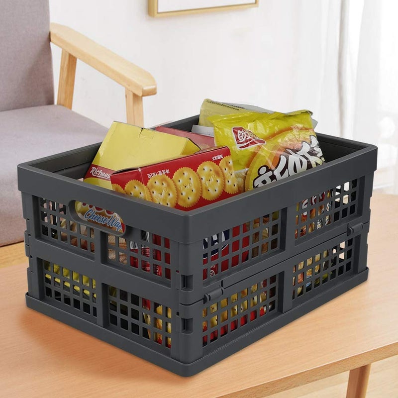 AnnkkyUS 3-pack Folding Crates for Storage, 15 Liters Plastic Collapsible Crates Bins - Image 4